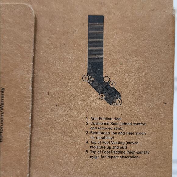 NWT Burton Kids Performance Midweight Merino Wool Socks- S/M (13-1) - Picture 5 of 6